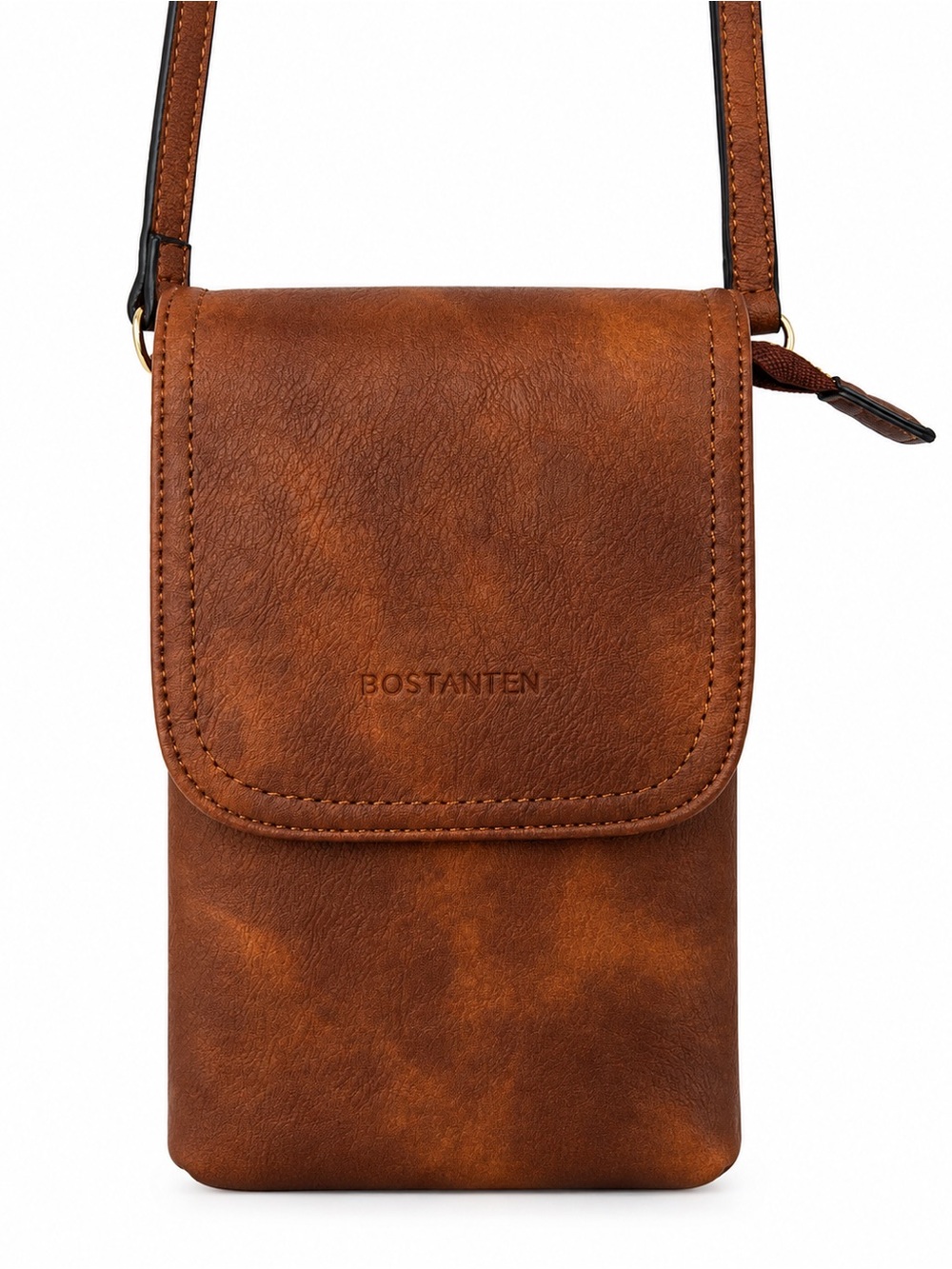 BOSTANTEN Brown Crossbody Phone Wallet Bag Adjustable Strap NWOT